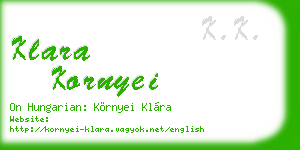 klara kornyei business card